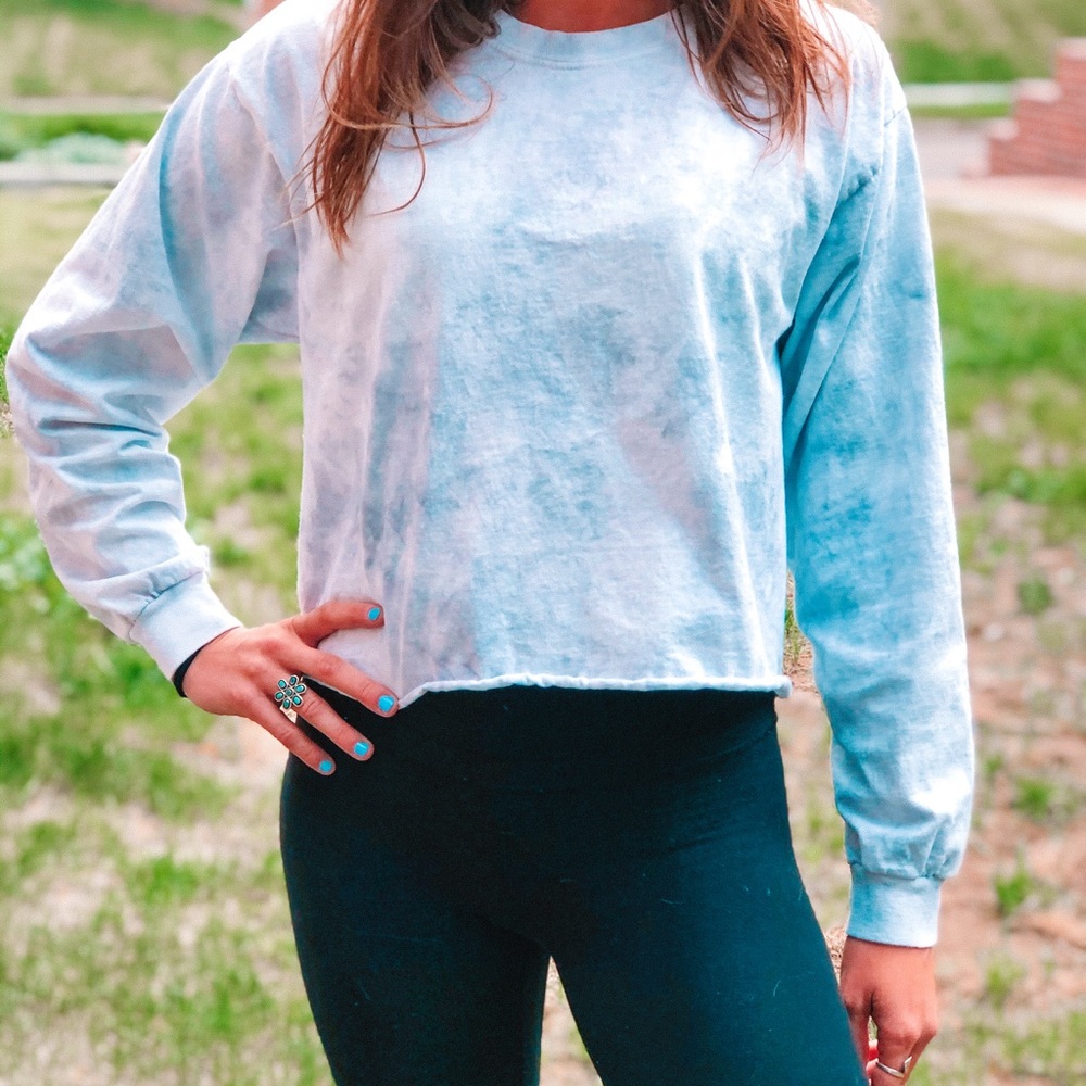 Tie Dye Cropped Long Sleeve T-Shirt